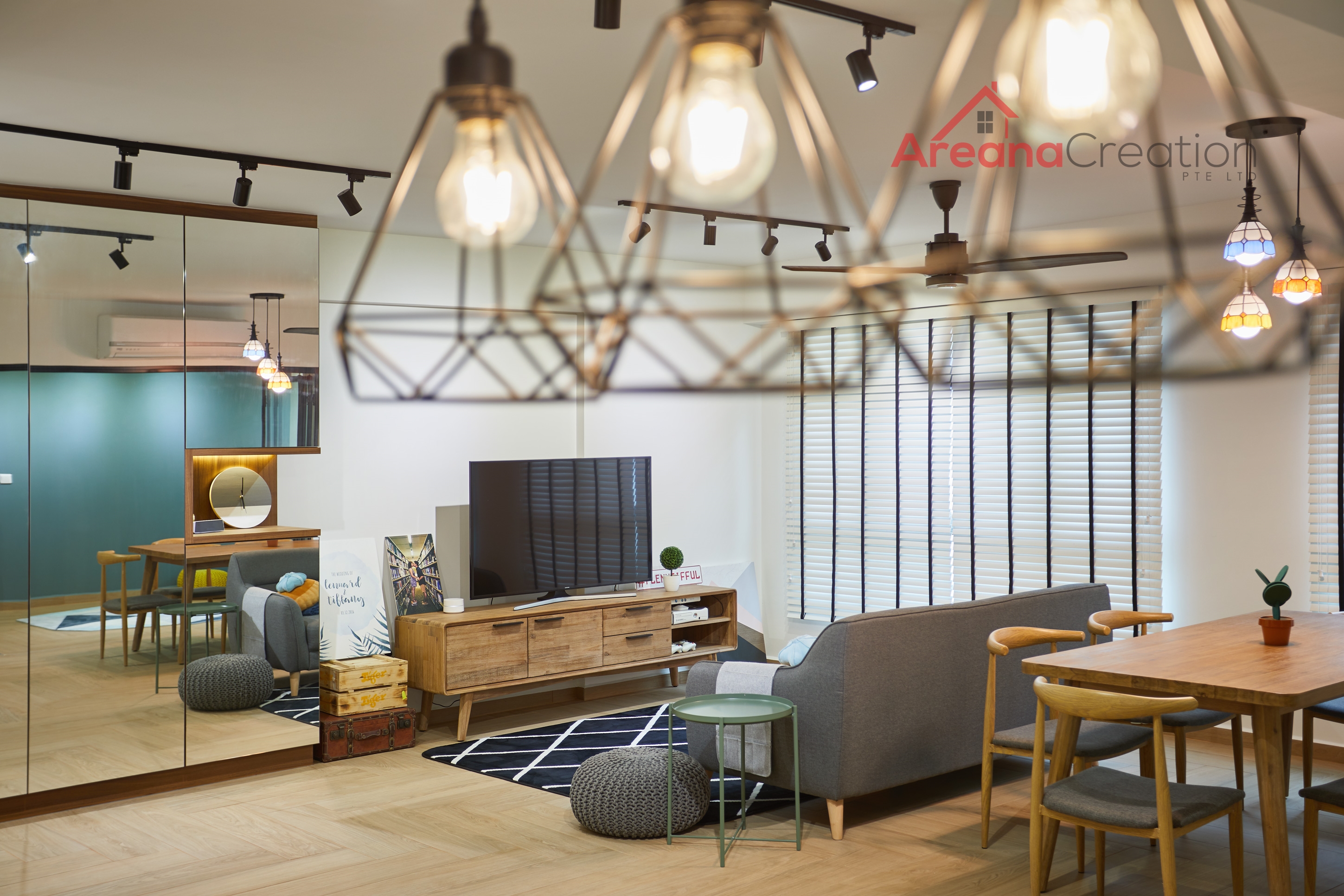 Contemporary Design - Living Room - HDB 5 Room - Design by Areana Creation Pte Ltd