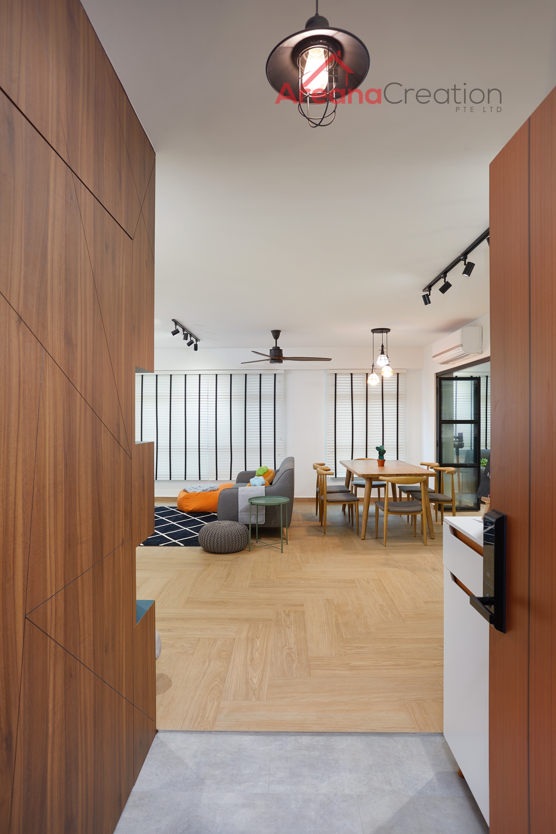 Contemporary Design - Living Room - HDB 5 Room - Design by Areana Creation Pte Ltd