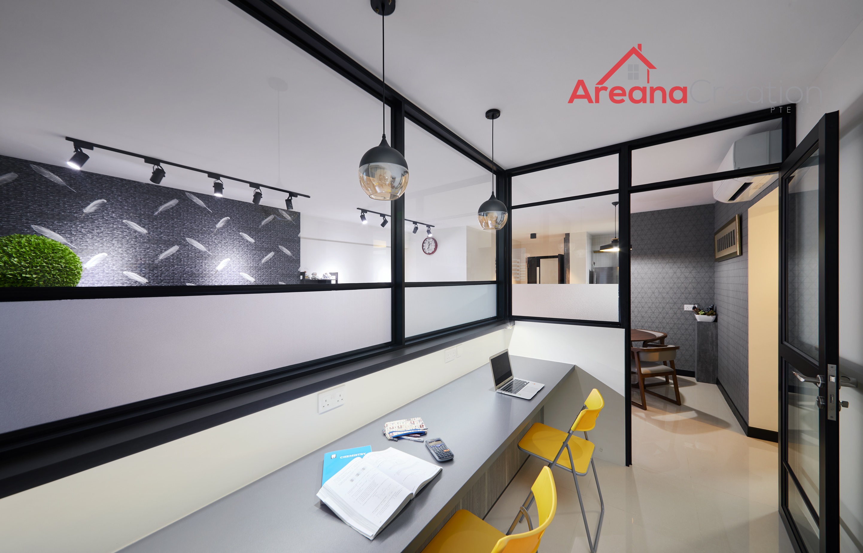 Contemporary, Modern Design - Study Room - HDB 5 Room - Design by Areana Creation Pte Ltd