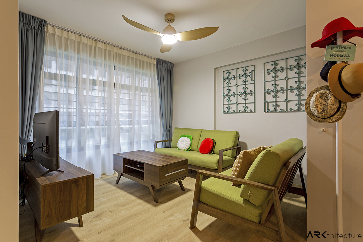 Vintage Design - Living Room - HDB 4 Room - Design by ARK-hitecture Pte Ltd