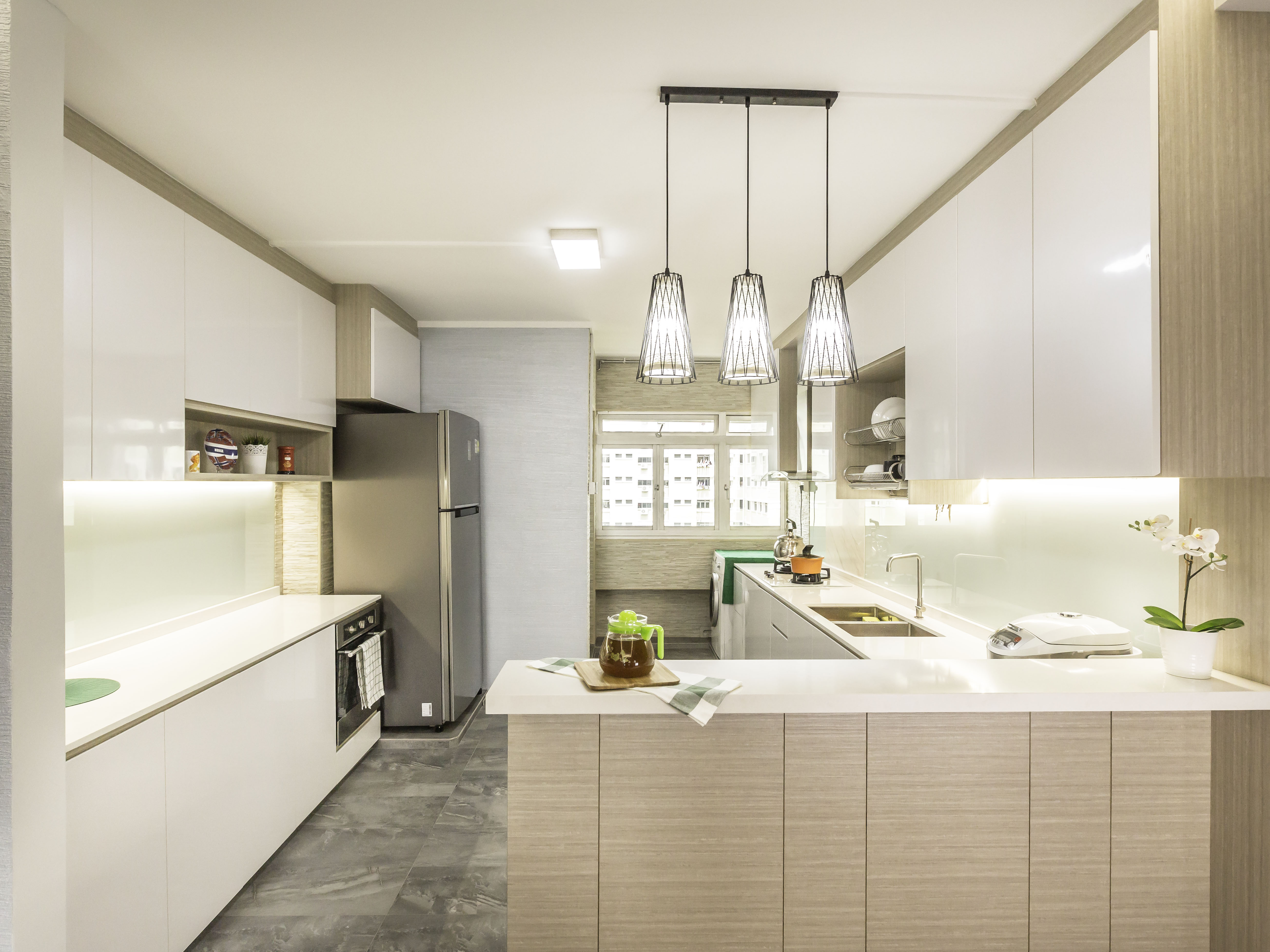 Modern, Resort Design - Kitchen - HDB 4 Room - Design by Artis Interior Pte Ltd
