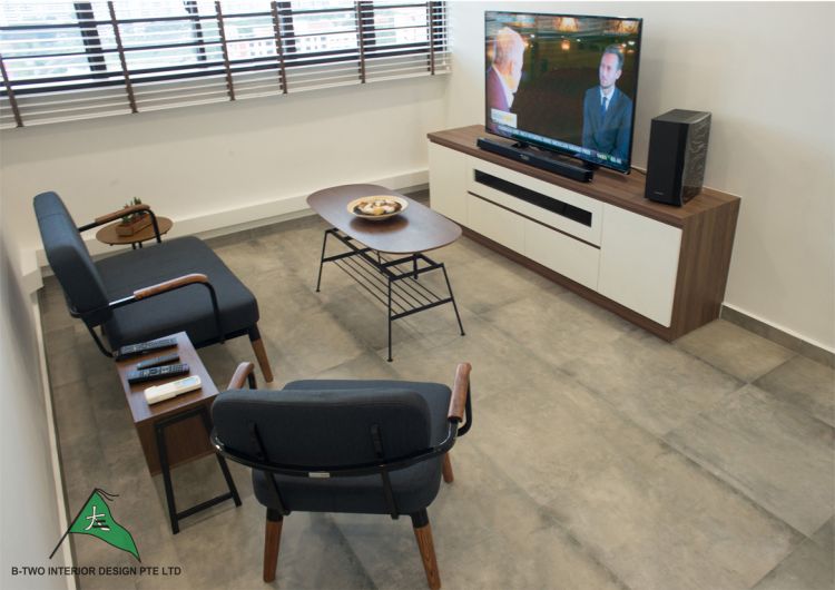 Minimalist, Modern Design - Living Room - HDB 4 Room - Design by B-Two Interior Design Pte Ltd