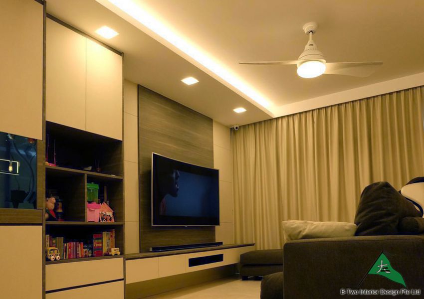 Contemporary, Modern Design - Living Room - HDB 4 Room - Design by B-Two Interior Design Pte Ltd
