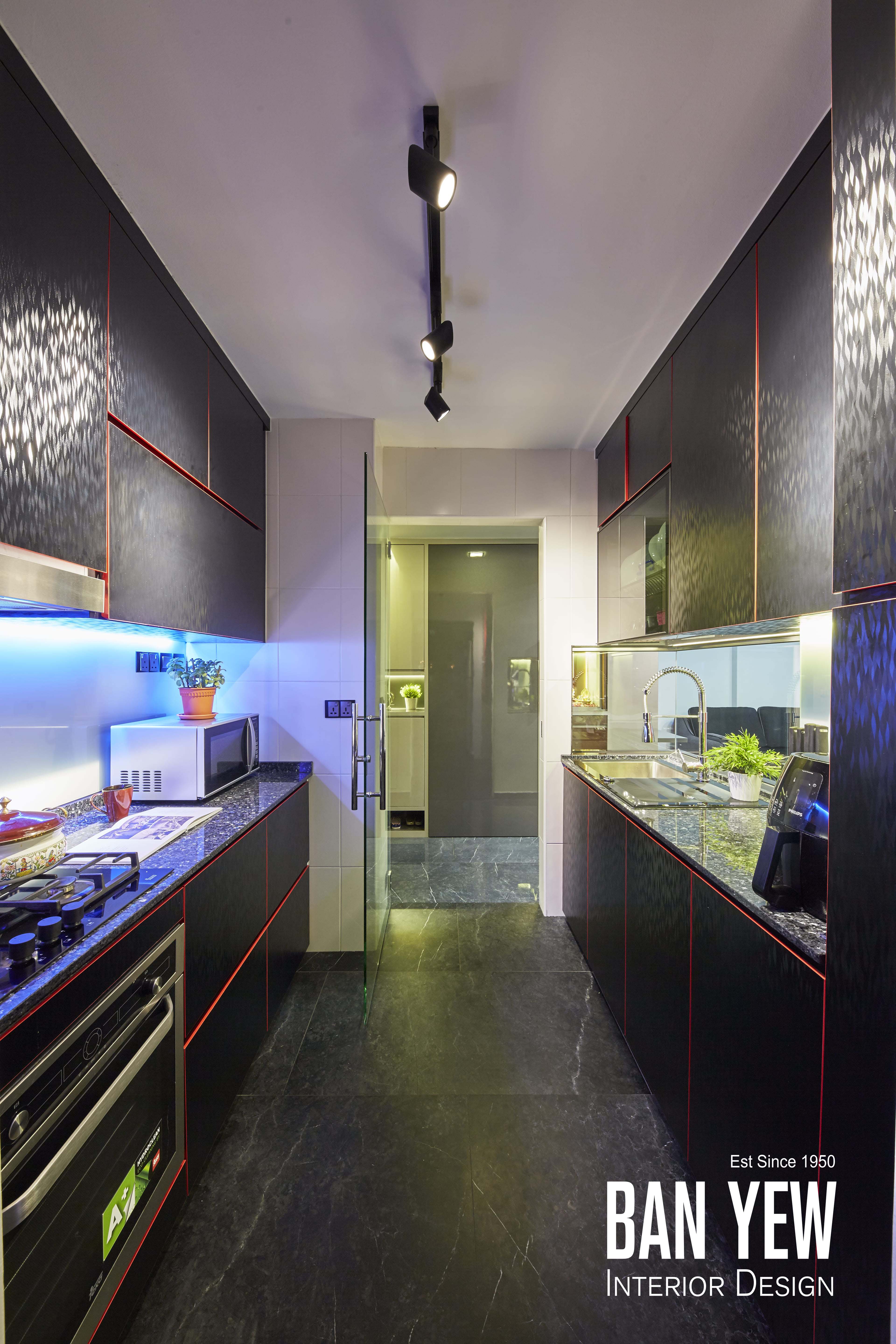 Modern, Retro, Resort Design - Kitchen - HDB 3 Room - Design by Ban Yew Interior Design Pte Ltd
