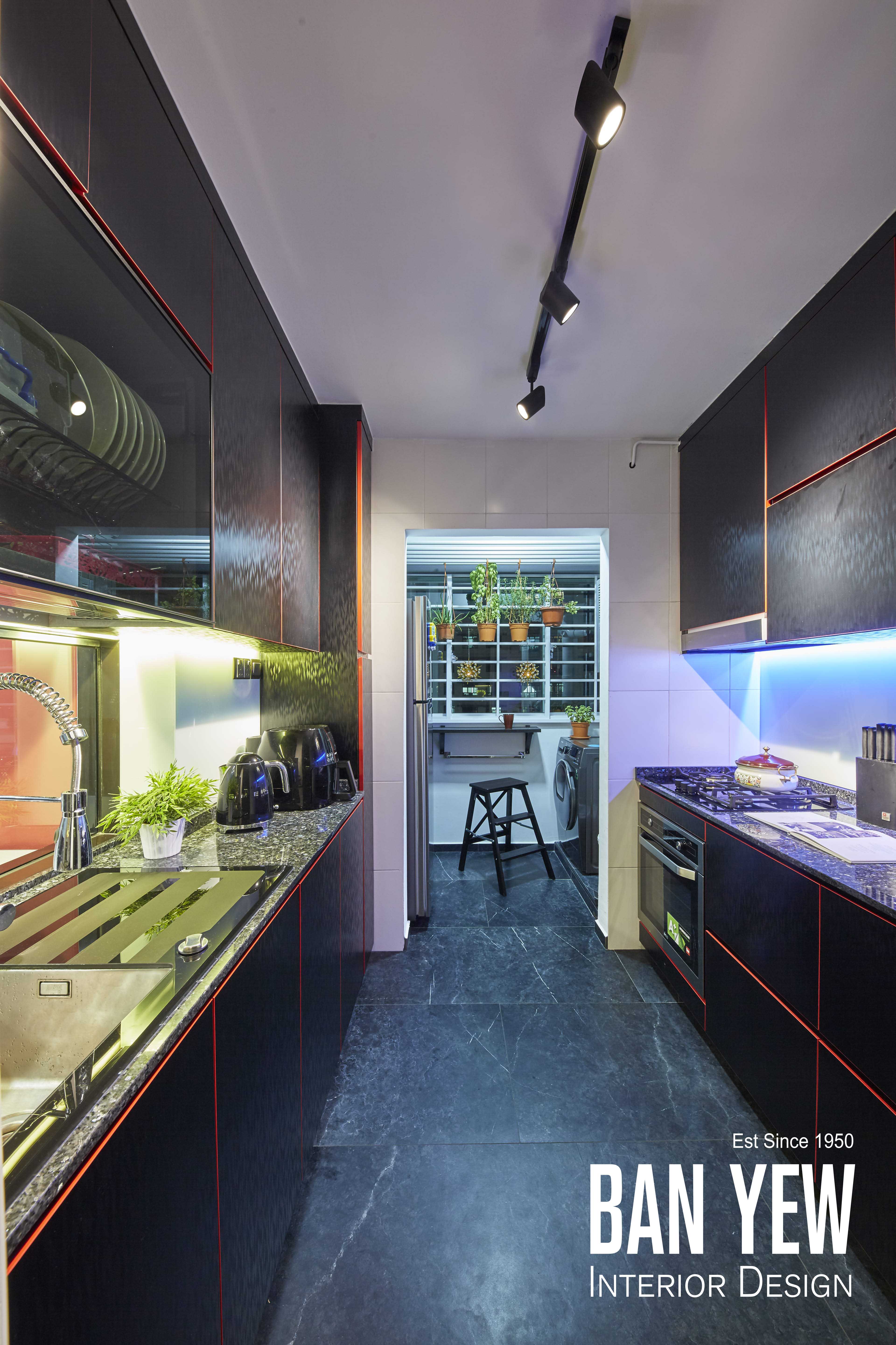 Modern, Retro, Resort Design - Kitchen - HDB 3 Room - Design by Ban Yew Interior Design Pte Ltd