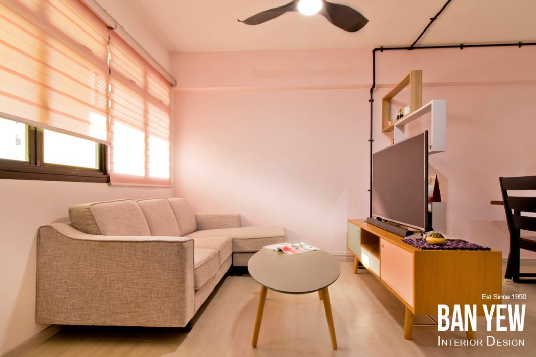 Industrial, Scandinavian Design - Living Room - HDB 4 Room - Design by Ban Yew Interior Design Pte Ltd
