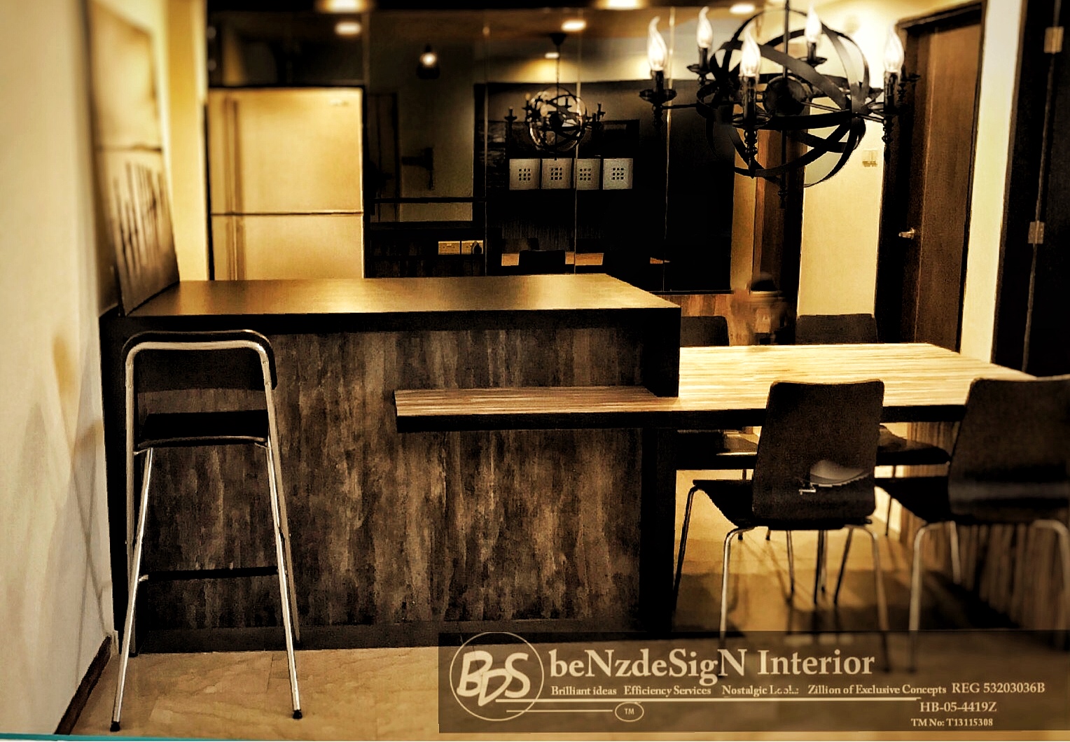 Industrial, Modern, Scandinavian Design - Dining Room - Condominium - Design by Benz Design Interior