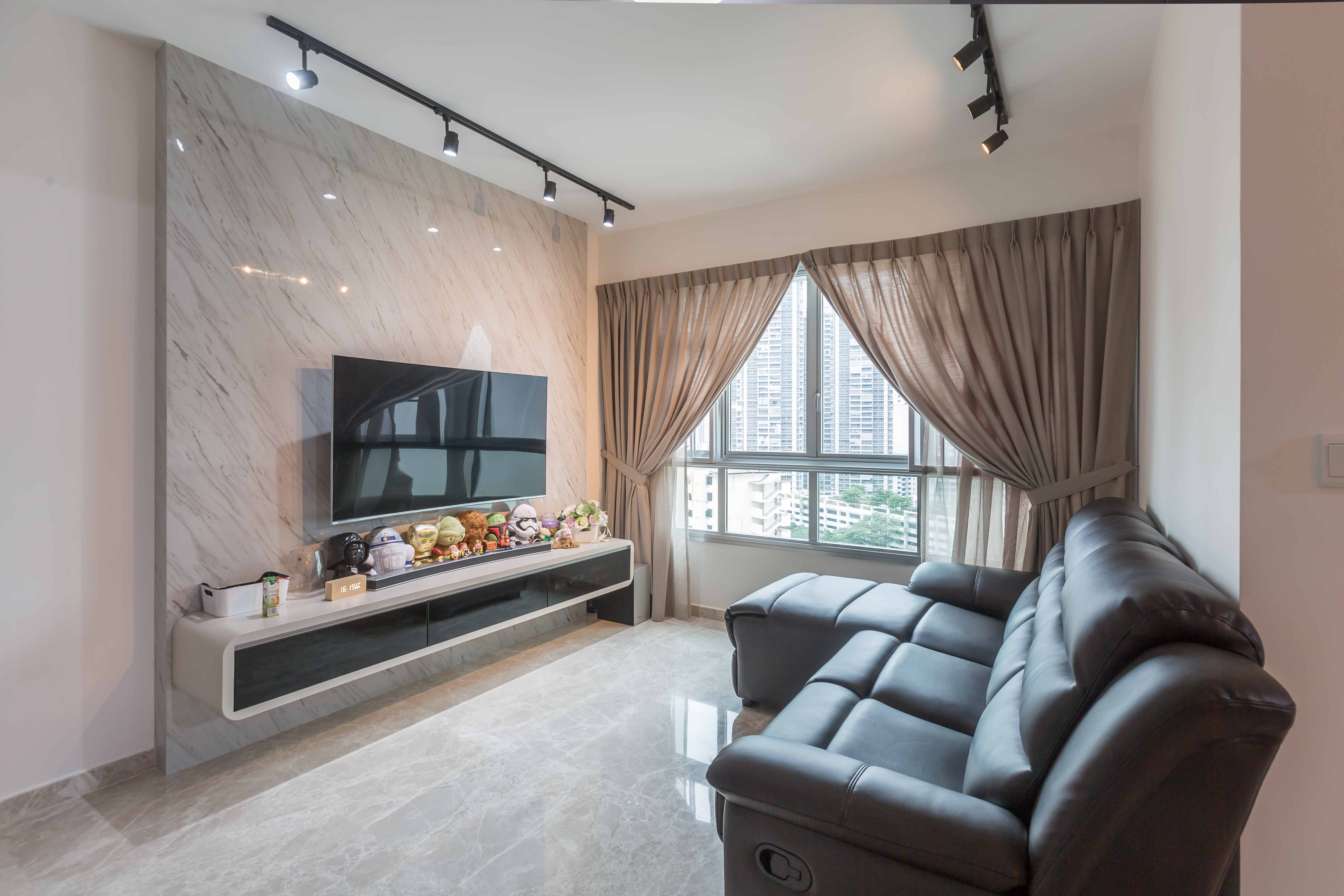 Modern Design - Living Room - HDB 4 Room - Design by Blackjack Royal Studio Pte Ltd