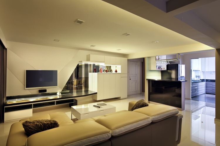 Contemporary, Modern Design - Living Room - HDB 5 Room - Design by Boon Siew D'sign Pte Ltd