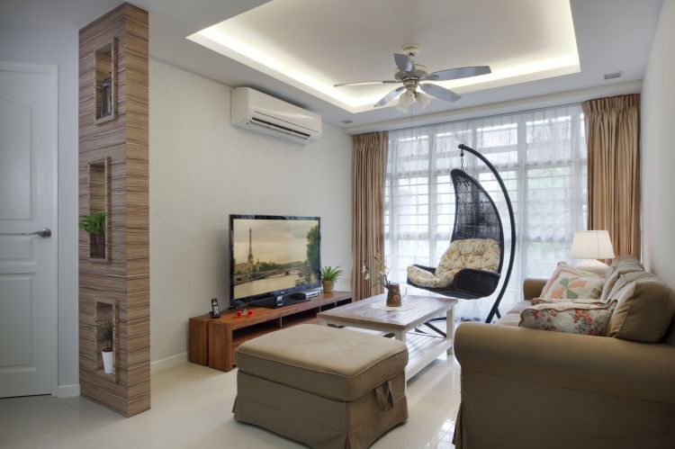 Country, Modern, Resort, Tropical Design - Living Room - HDB 4 Room - Design by Boon Siew D'sign Pte Ltd