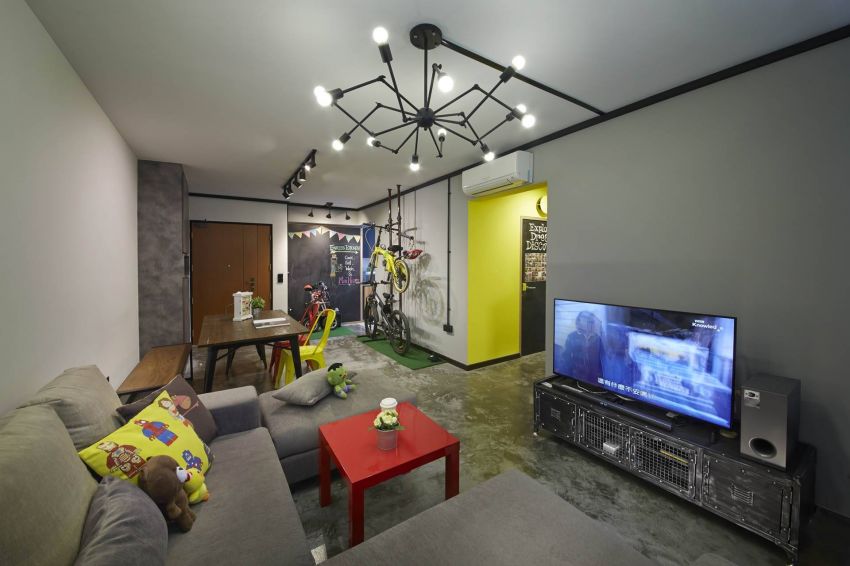 Industrial, Rustic, Scandinavian Design - Living Room - HDB 3 Room - Design by Carpenters 匠