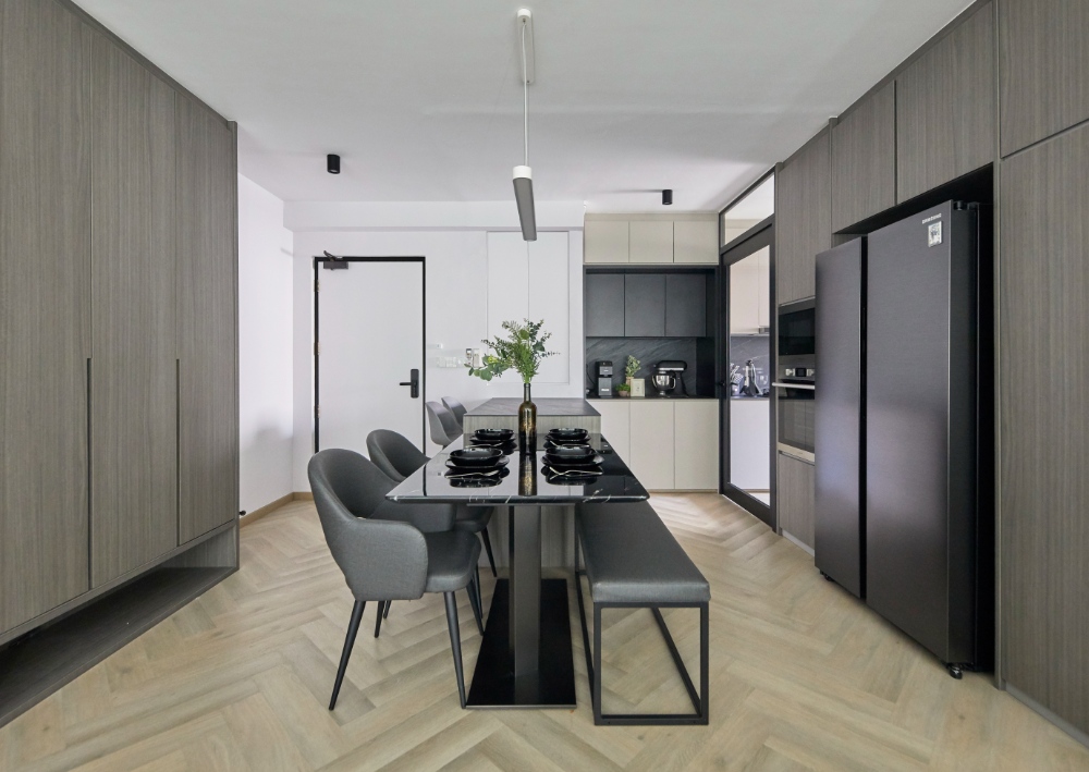 Industrial, Minimalist, Modern Design - Dining Room - HDB 5 Room - Design by Carpenters 匠