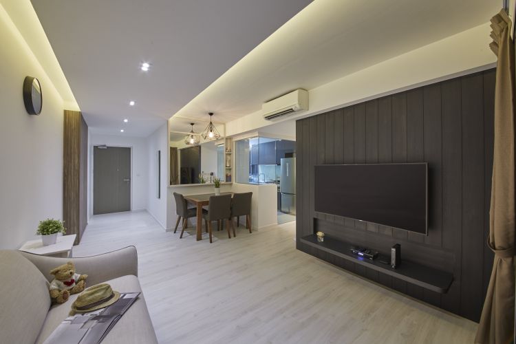 Contemporary, Minimalist, Modern Design - Living Room - HDB 4 Room - Design by Carpenters 匠