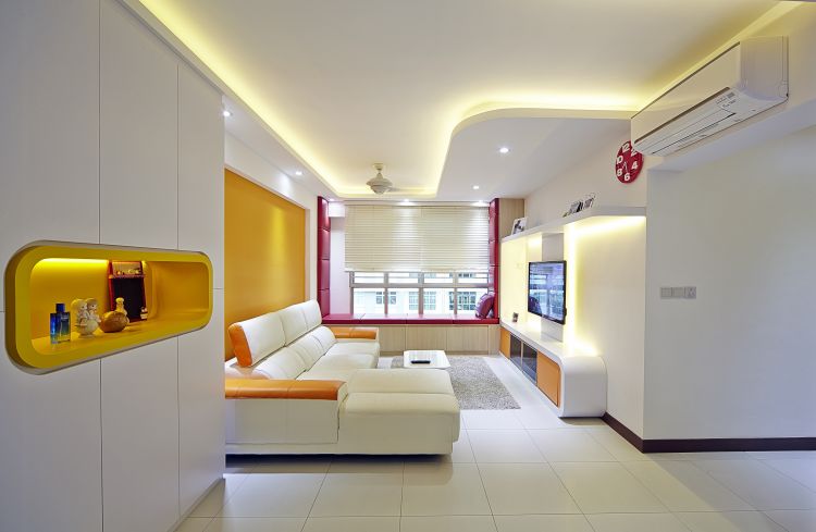 Modern, Retro Design - Living Room - HDB 5 Room - Design by Carpenters 匠