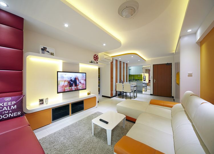 Modern, Retro Design - Living Room - HDB 5 Room - Design by Carpenters 匠