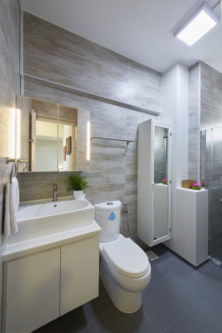 Modern, Scandinavian, Vintage Design - Bathroom - HDB Executive Apartment - Design by Carpenters 匠