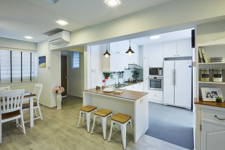 Modern, Scandinavian, Vintage Design - Kitchen - HDB Executive Apartment - Design by Carpenters 匠