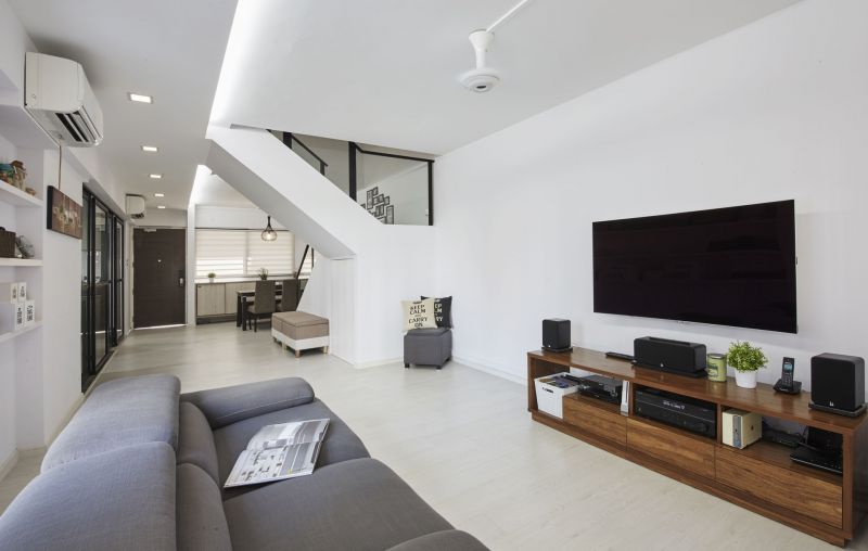 Industrial, Minimalist, Modern Design - Living Room - HDB Executive Apartment - Design by Carpenters 匠