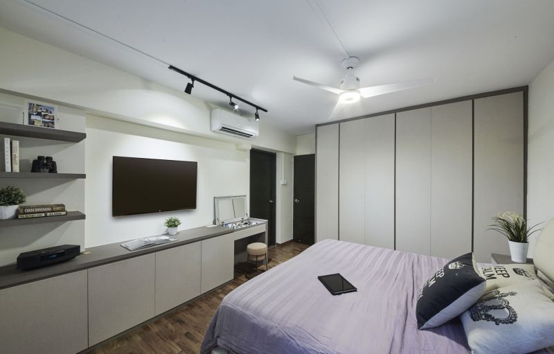 Industrial, Minimalist, Modern Design - Bedroom - HDB Executive Apartment - Design by Carpenters 匠