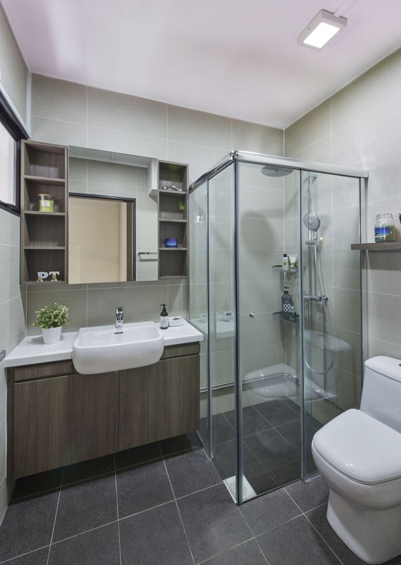 Industrial, Minimalist, Modern Design - Bathroom - HDB Executive Apartment - Design by Carpenters 匠