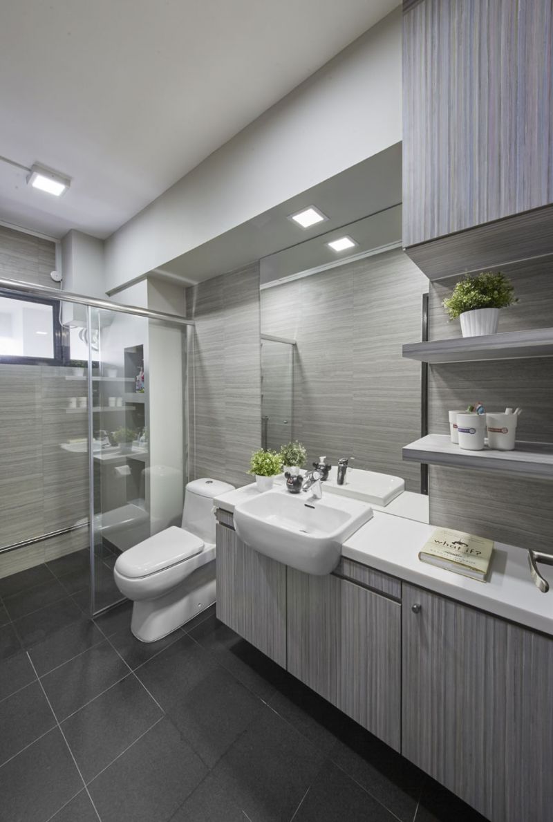 Industrial, Minimalist, Modern Design - Bathroom - HDB Executive Apartment - Design by Carpenters 匠