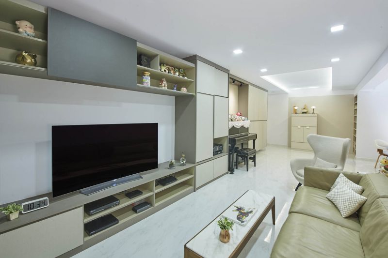 Contemporary, Minimalist, Modern Design - Living Room - HDB 5 Room - Design by Carpenters 匠