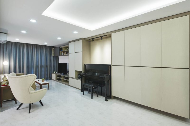 Contemporary, Minimalist, Modern Design - Living Room - HDB 5 Room - Design by Carpenters 匠