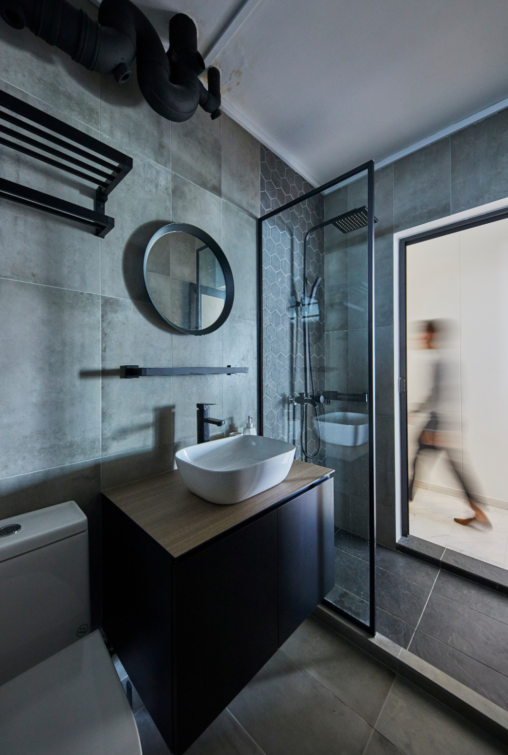 Industrial Design - Bathroom - HDB Executive Apartment - Design by Carpenters 匠