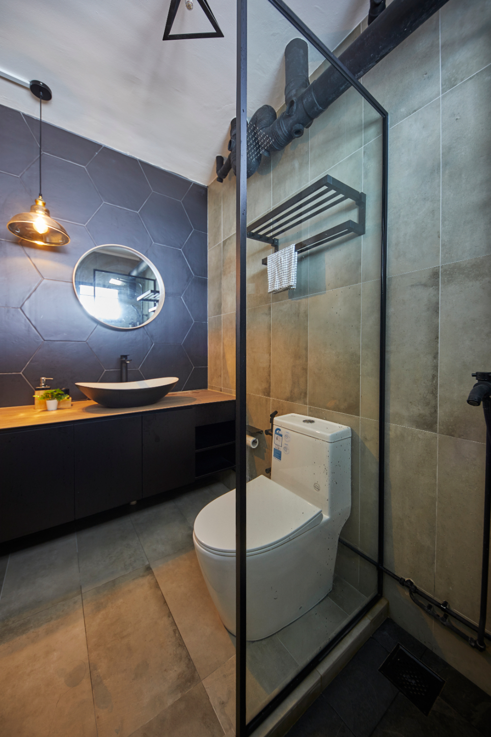 Industrial Design - Bathroom - HDB Executive Apartment - Design by Carpenters 匠