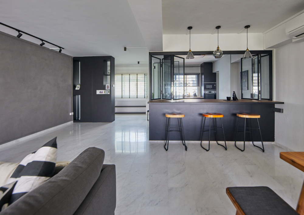 Industrial Design - Living Room - HDB Executive Apartment - Design by Carpenters 匠