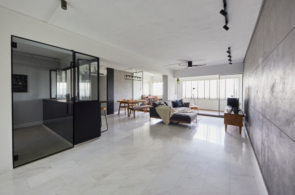 Industrial Design - Living Room - HDB Executive Apartment - Design by Carpenters 匠