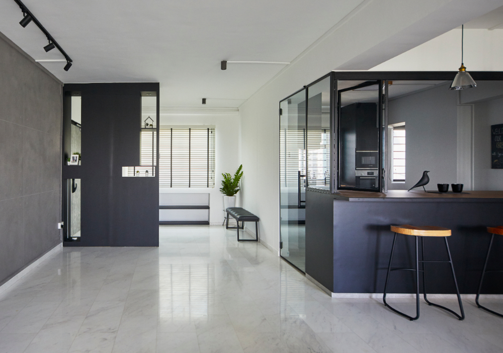 Industrial Design - Living Room - HDB Executive Apartment - Design by Carpenters 匠