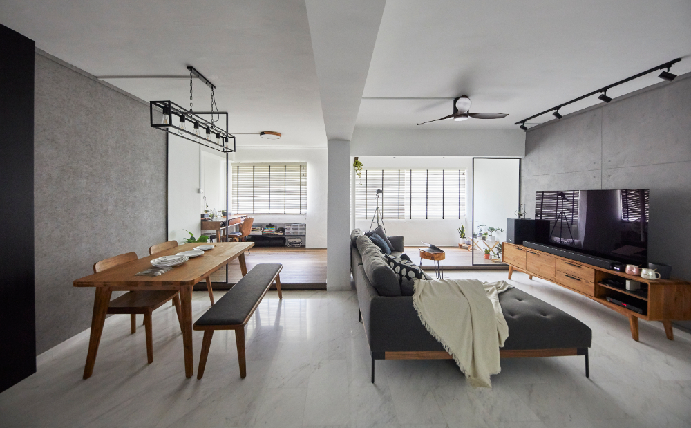 Industrial Design - Living Room - HDB Executive Apartment - Design by Carpenters 匠