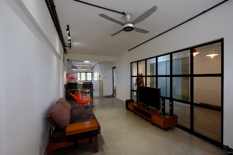 Eclectic, Industrial Design - Living Room - HDB 3 Room - Design by Chapter B Pte Ltd