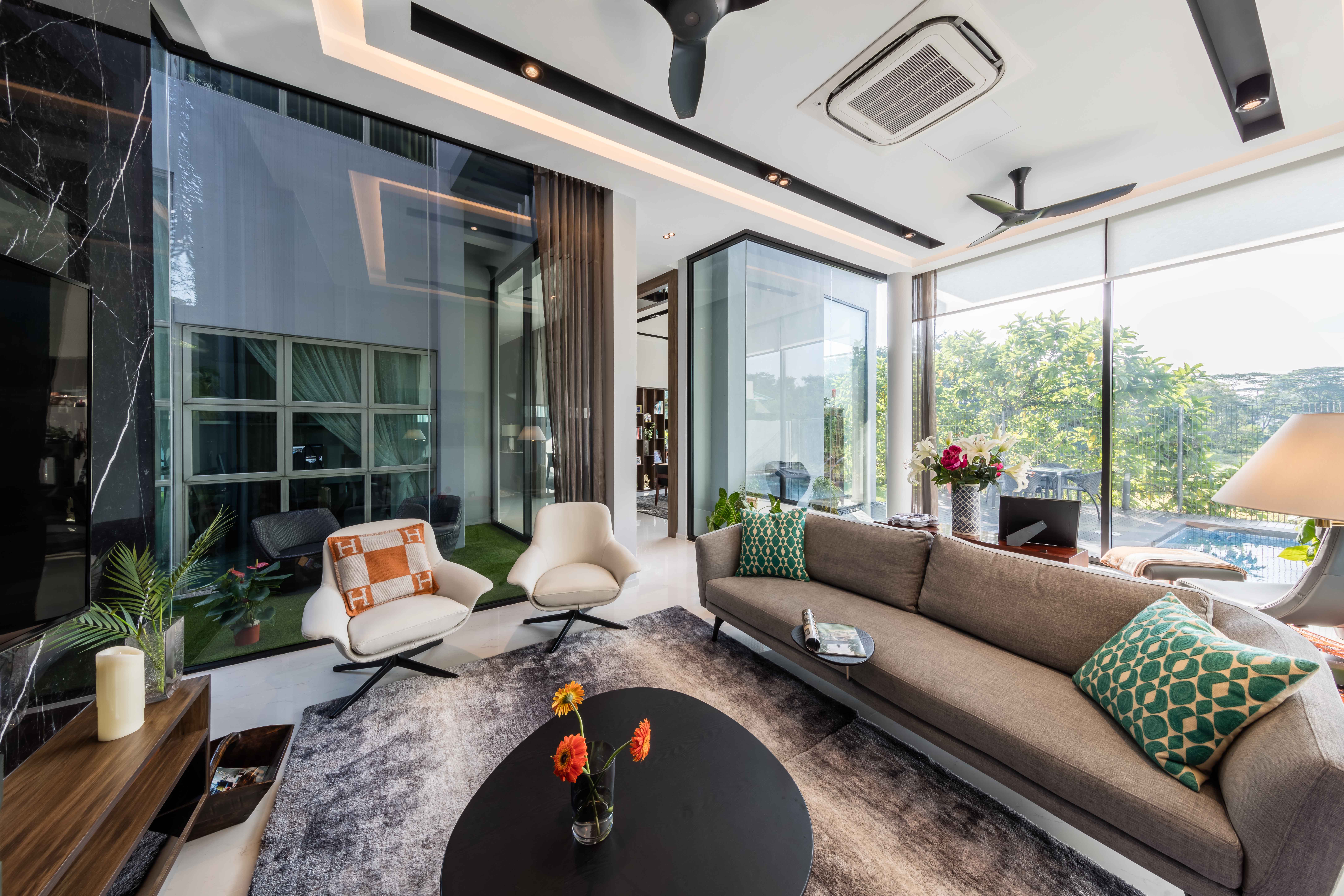 Contemporary Design - Living Room - Landed House - Design by Ciseern by designer furnishings Pte Ltd