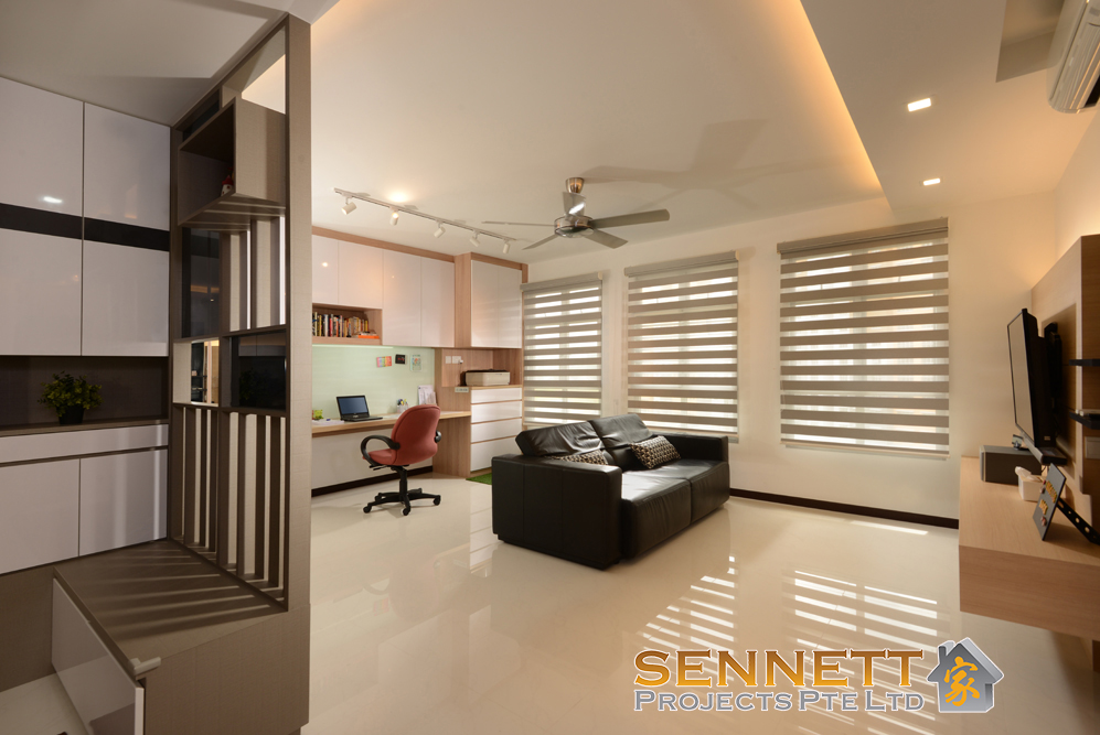 Contemporary Design - Living Room - HDB 5 Room - Design by Sennett Projects Pte Ltd