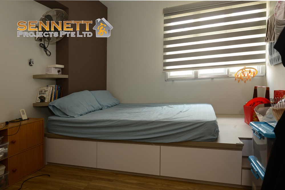 Contemporary Design - Bedroom - HDB 5 Room - Design by Sennett Projects Pte Ltd