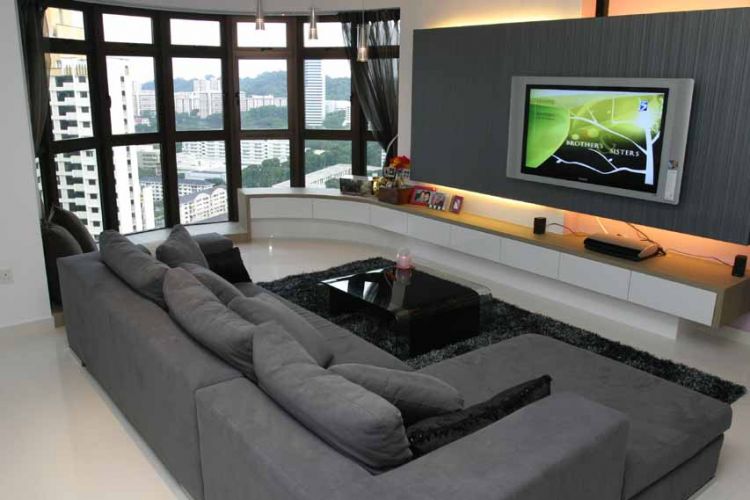 Contemporary, Modern Design - Living Room - HDB 5 Room - Design by Crescendo Interior & Lifestyle Pte Ltd