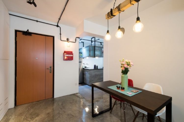Contemporary, Industrial, Modern Design - Dining Room - HDB 4 Room - Design by Crescendo Interior & Lifestyle Pte Ltd