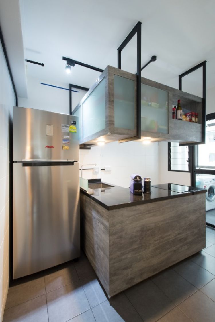 Contemporary, Industrial, Modern Design - Kitchen - HDB 4 Room - Design by Crescendo Interior & Lifestyle Pte Ltd