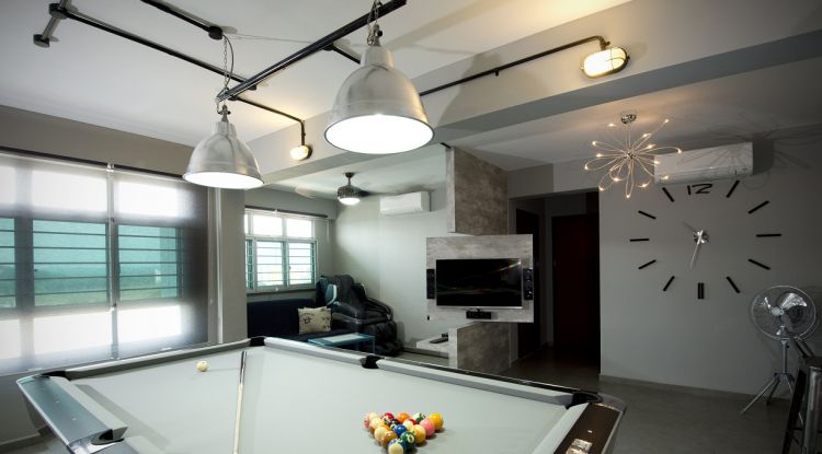 Industrial, Minimalist, Modern Design - Entertainment Room - HDB 4 Room - Design by Crescendo Interior & Lifestyle Pte Ltd