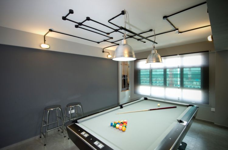 Industrial, Minimalist, Modern Design - Entertainment Room - HDB 4 Room - Design by Crescendo Interior & Lifestyle Pte Ltd