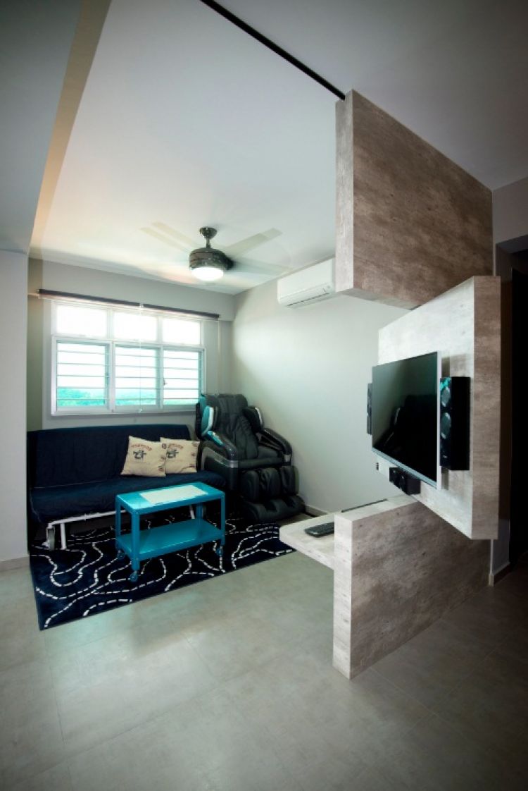 Industrial, Minimalist, Modern Design - Living Room - HDB 4 Room - Design by Crescendo Interior & Lifestyle Pte Ltd