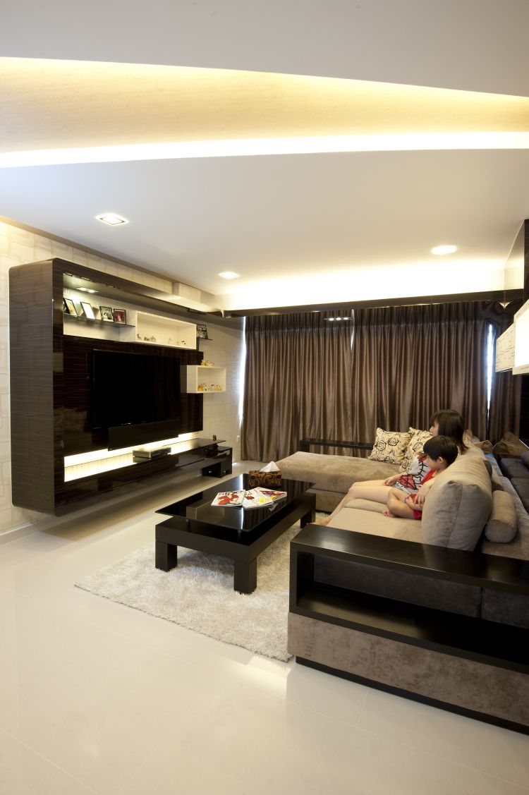 Minimalist, Modern Design - Living Room - HDB 5 Room - Design by Crescendo Interior & Lifestyle Pte Ltd