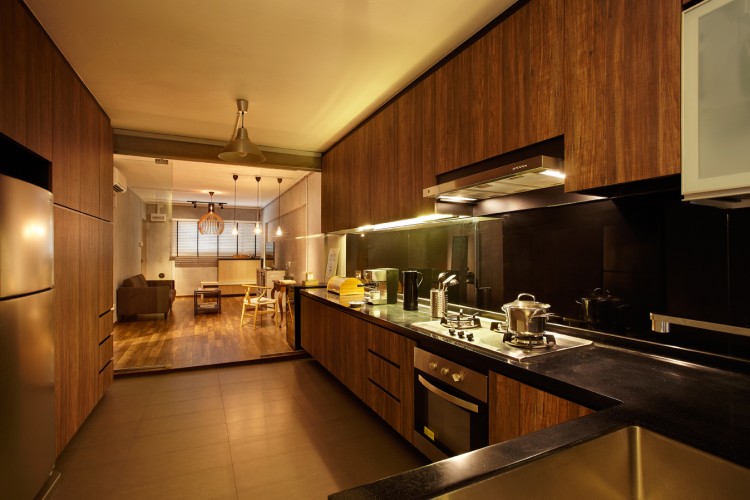 Retro Design - Kitchen - HDB 3 Room - Design by D5 Studio Image Pte Ltd