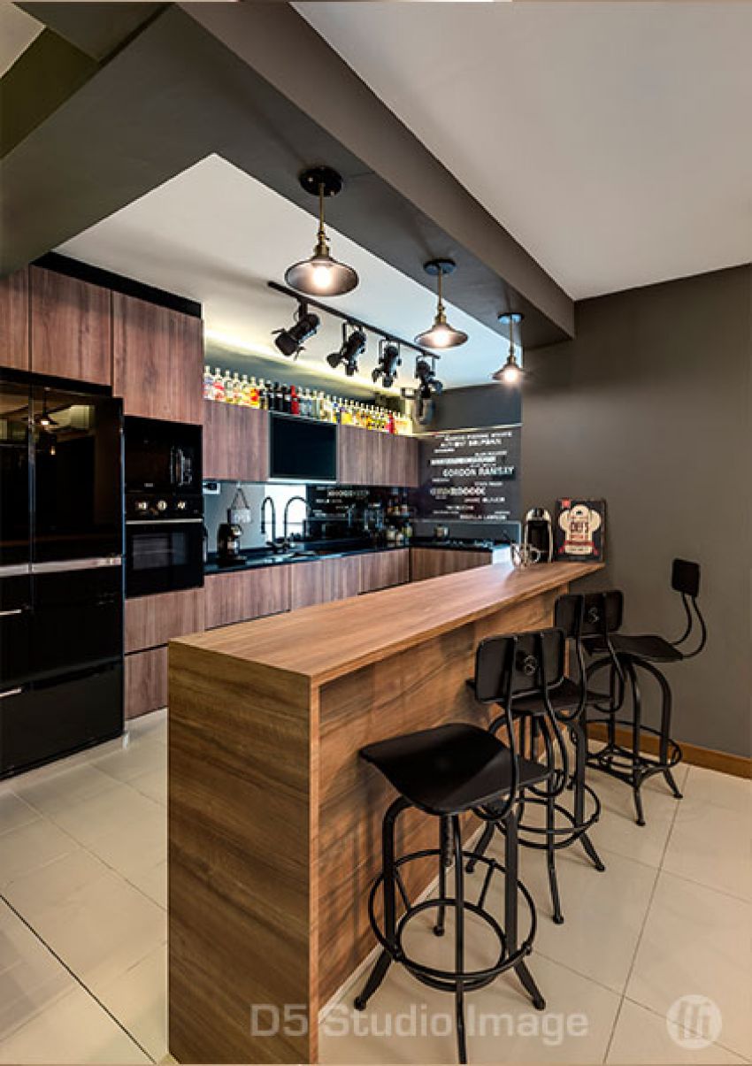 Eclectic Design - Kitchen - HDB 5 Room - Design by D5 Studio Image Pte Ltd
