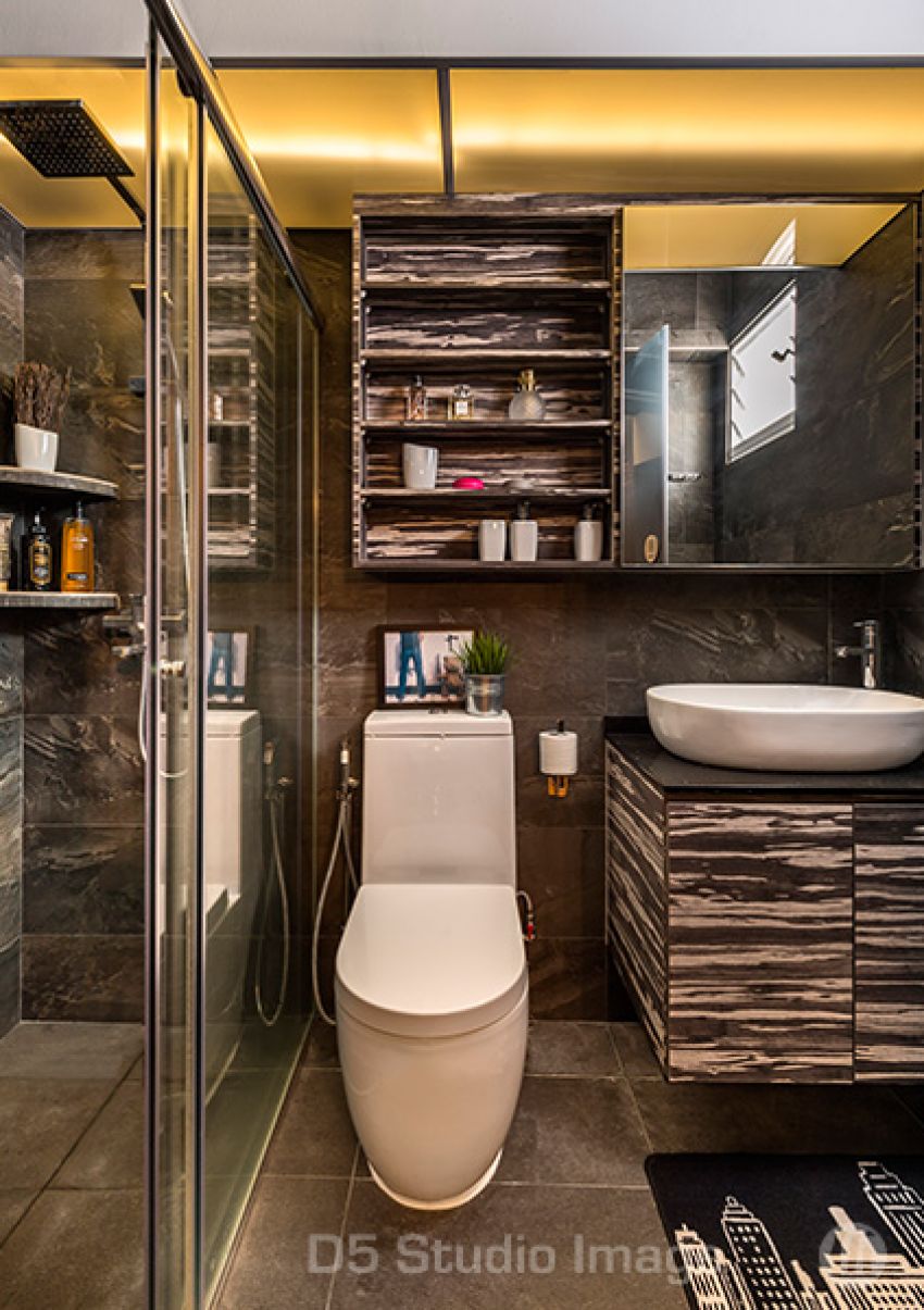 Eclectic Design - Bathroom - HDB 5 Room - Design by D5 Studio Image Pte Ltd