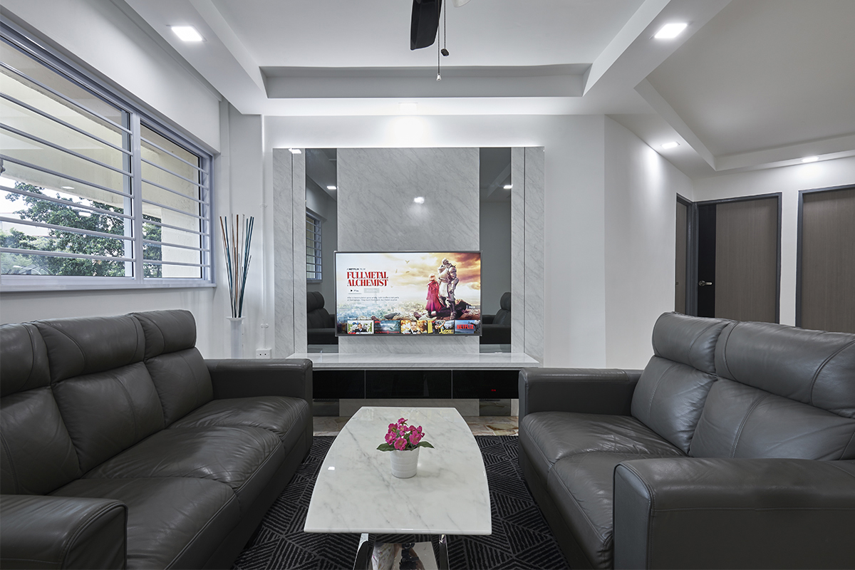 Modern Design - Living Room - HDB 4 Room - Design by DB Studio Pte Ltd