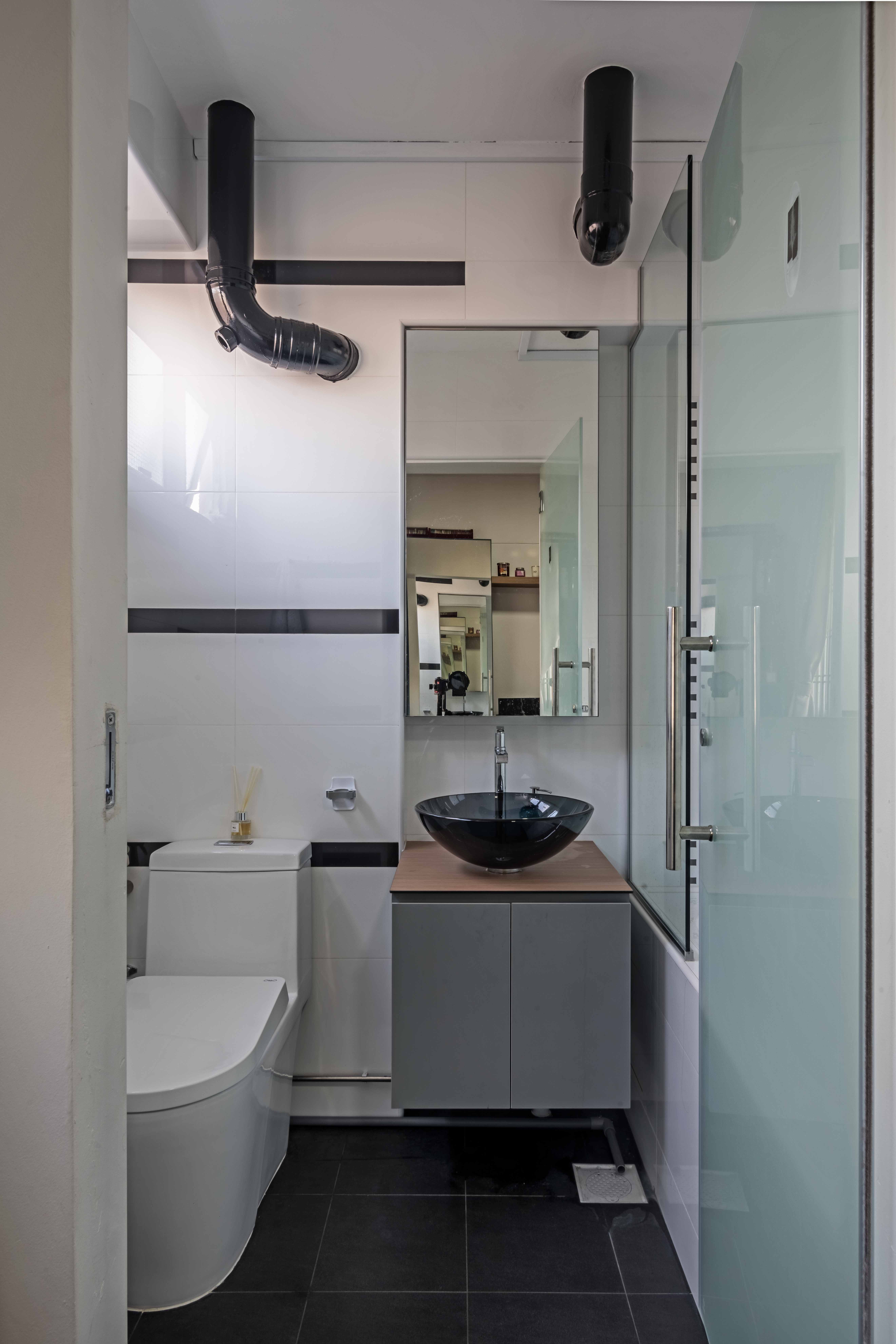 Country, Modern Design - Bathroom - HDB 5 Room - Design by DB Studio Pte Ltd