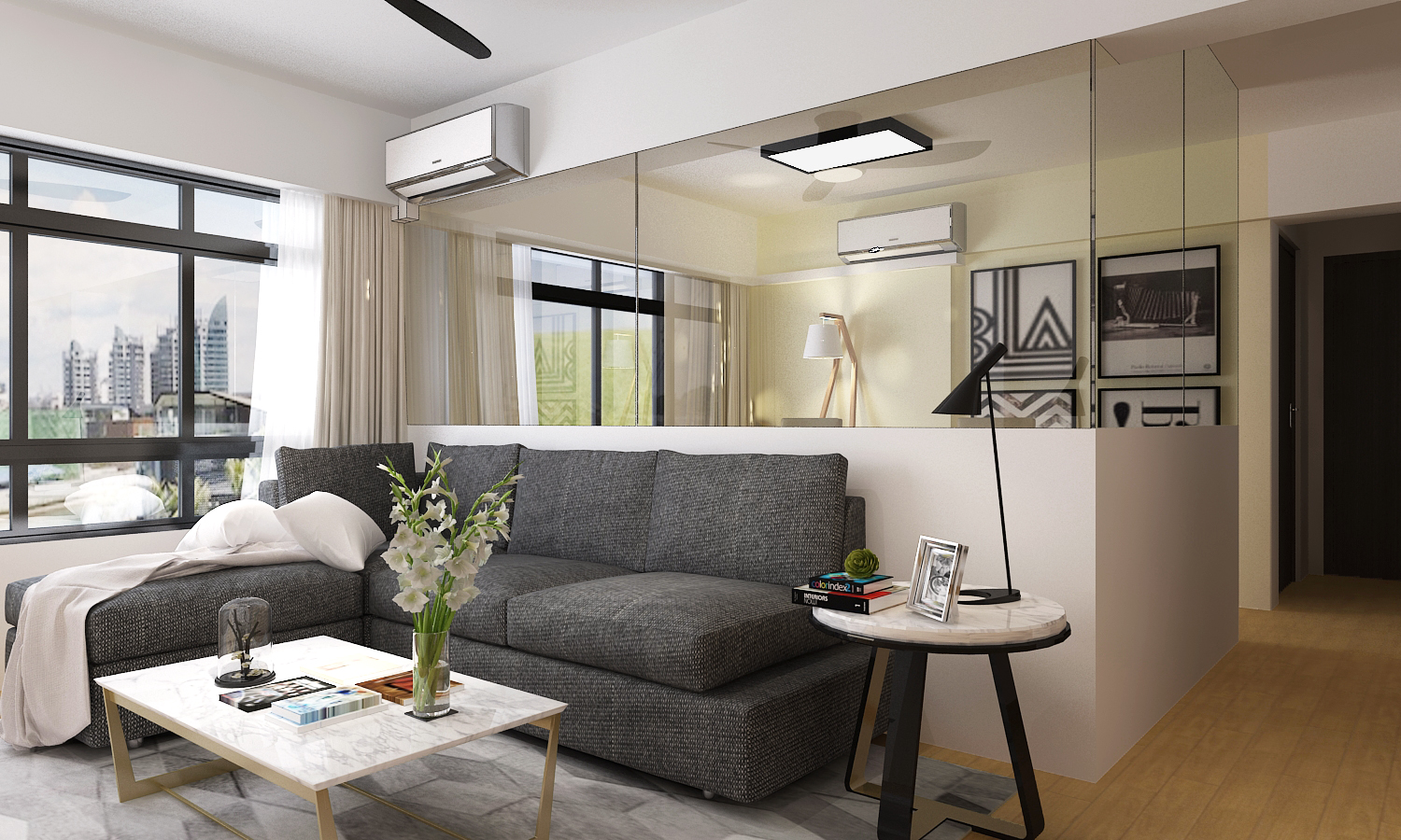 Contemporary, Modern Design - Living Room - HDB 4 Room - Design by D'Brain Studio